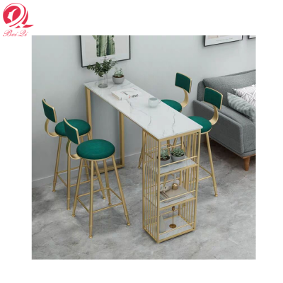 2019 new products dark green chairs bar table top marble manicure nail tables