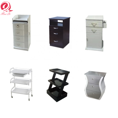 Wholesale beauty salon equipment barber station cheap trolley cart rolling shelf with lock