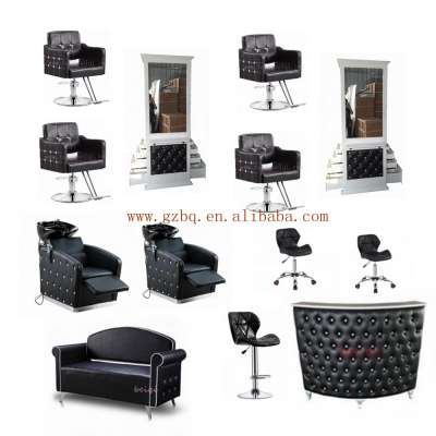 Beiqi Supplies Wholesale Antique Beauty Salon Equipment Black Barber Chairs  Used Hair Cutting Chair For Sale