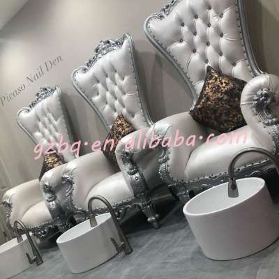 Luxury Pedicure Spa Massage Chair for Nail Salon Silver Cadeira Pedicure Chair