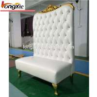 Elegant salon furniture velvet/lpu leather pink throne waiting lounge sofa for 2 seater waiting chairs